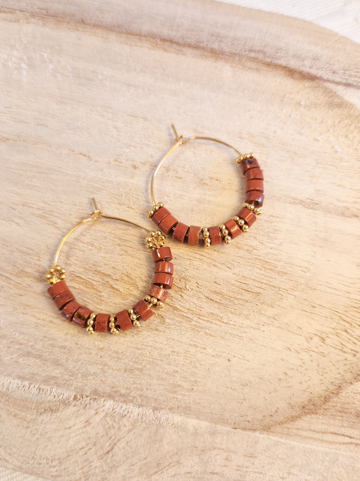Boucles d'oreilles Colima Jaspe rouge