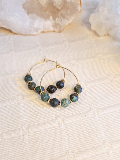Boucles d'oreilles Bali Turquoise Africaine