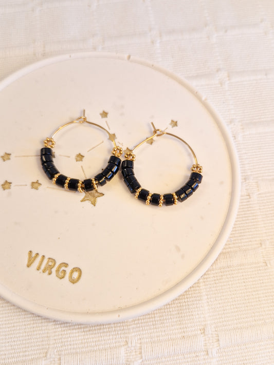 Boucles d'oreilles Colima Obsidienne