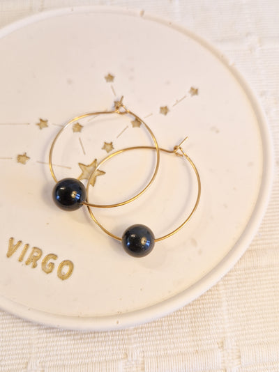 Boucles d'oreilles Fira Obsidienne