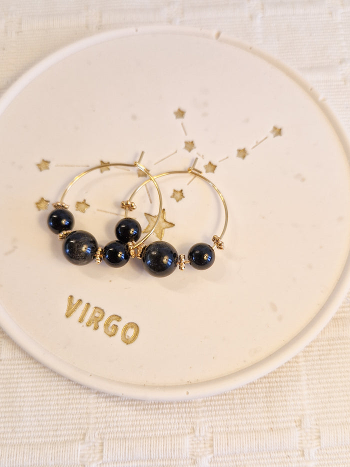 Boucles d'oreilles Eko Obsidienne - Creations Colibri
