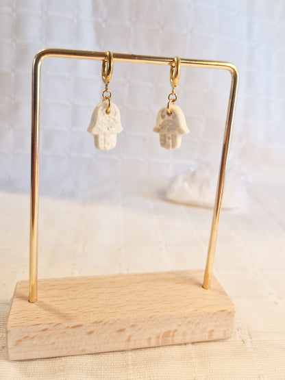 Boucles d'oreilles Fatma en porcelaine