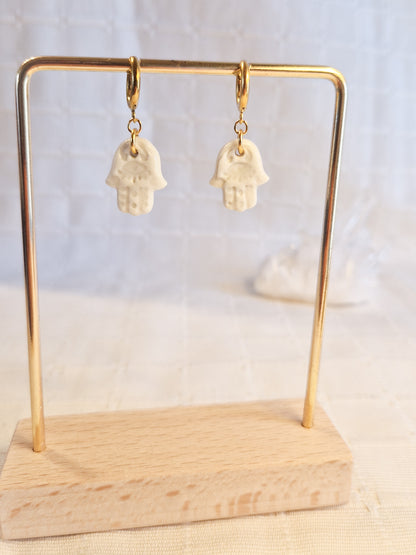 Boucles d'oreilles Fatma en porcelaine