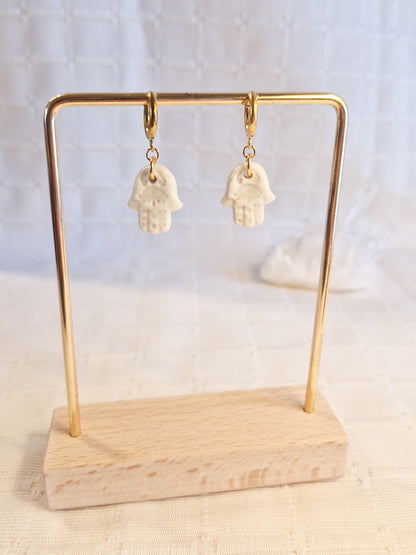 Boucles d'oreilles Fatma en porcelaine