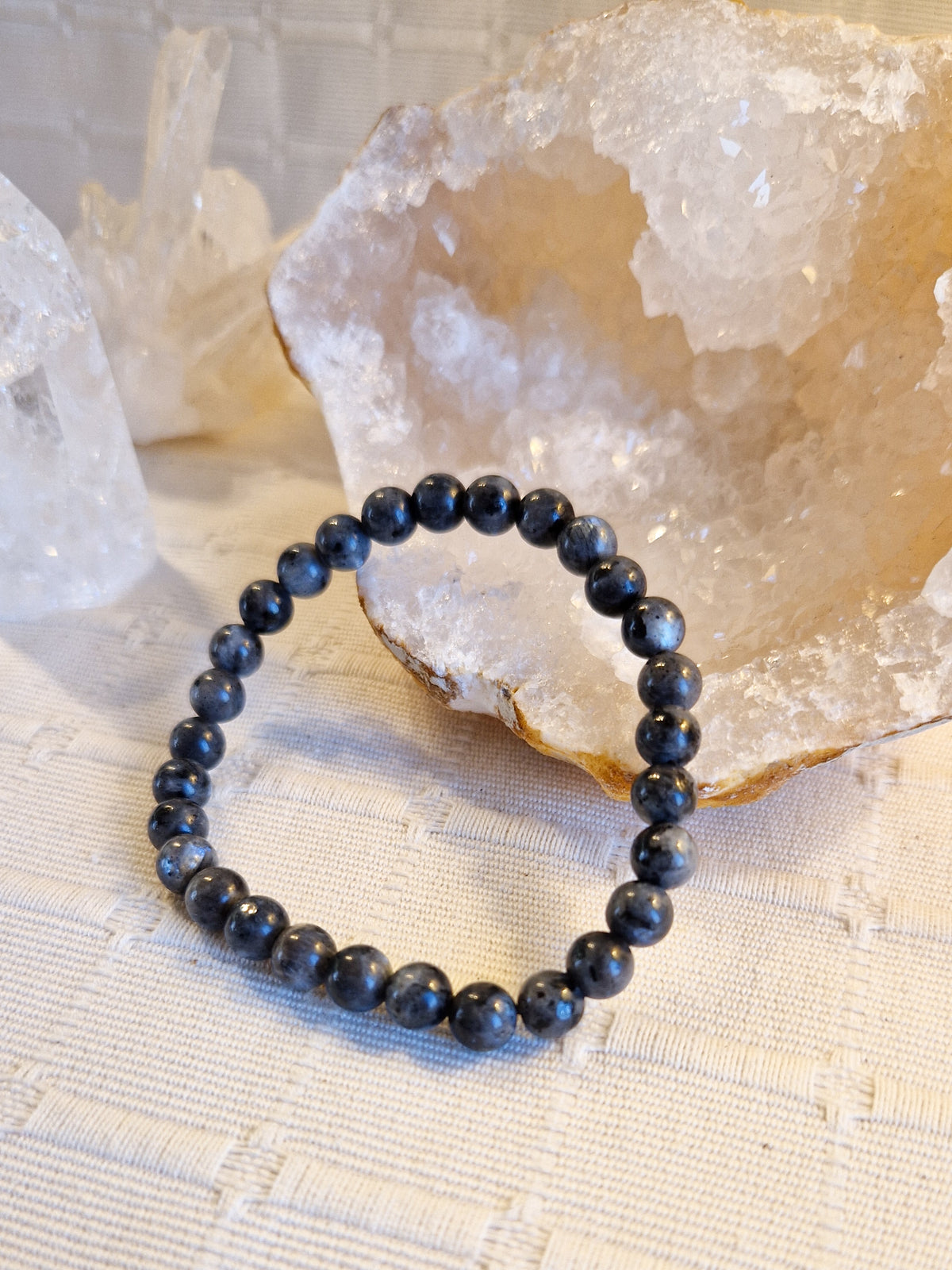 Bracelet lithothérapie - Obsidienne neige