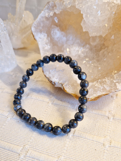 Bracelet lithothérapie - Obsidienne neige