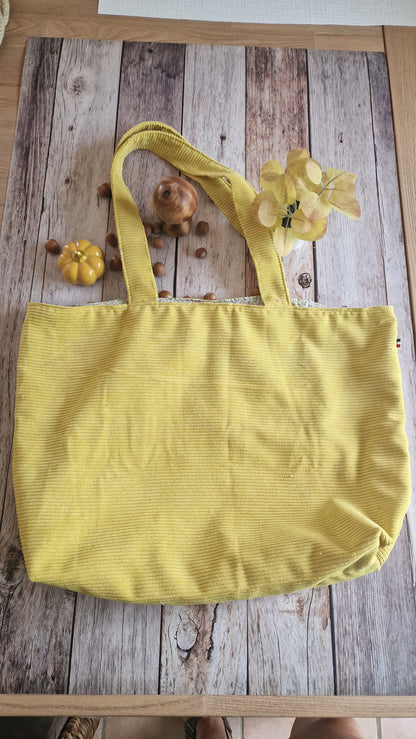 Sac velours jaune