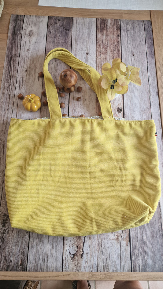 Sac velours jaune
