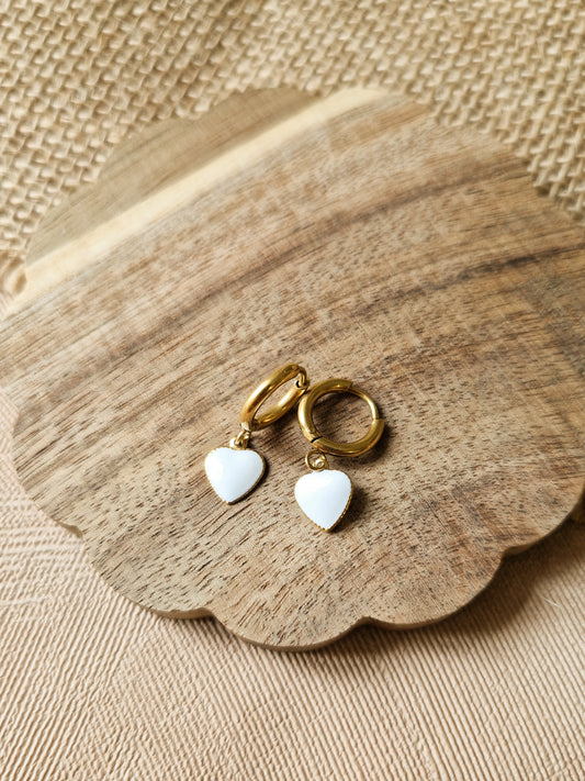 Boucles d'oreilles Ati blanc
