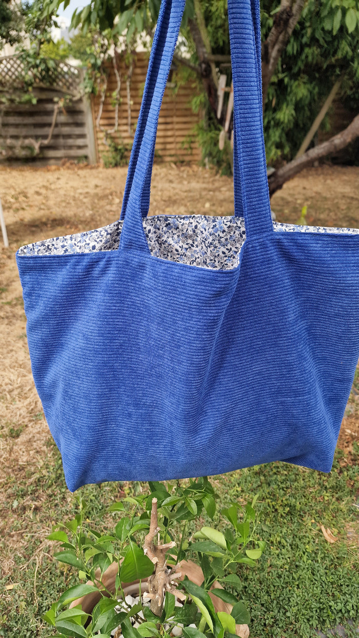 Sac velours Bleu électrique