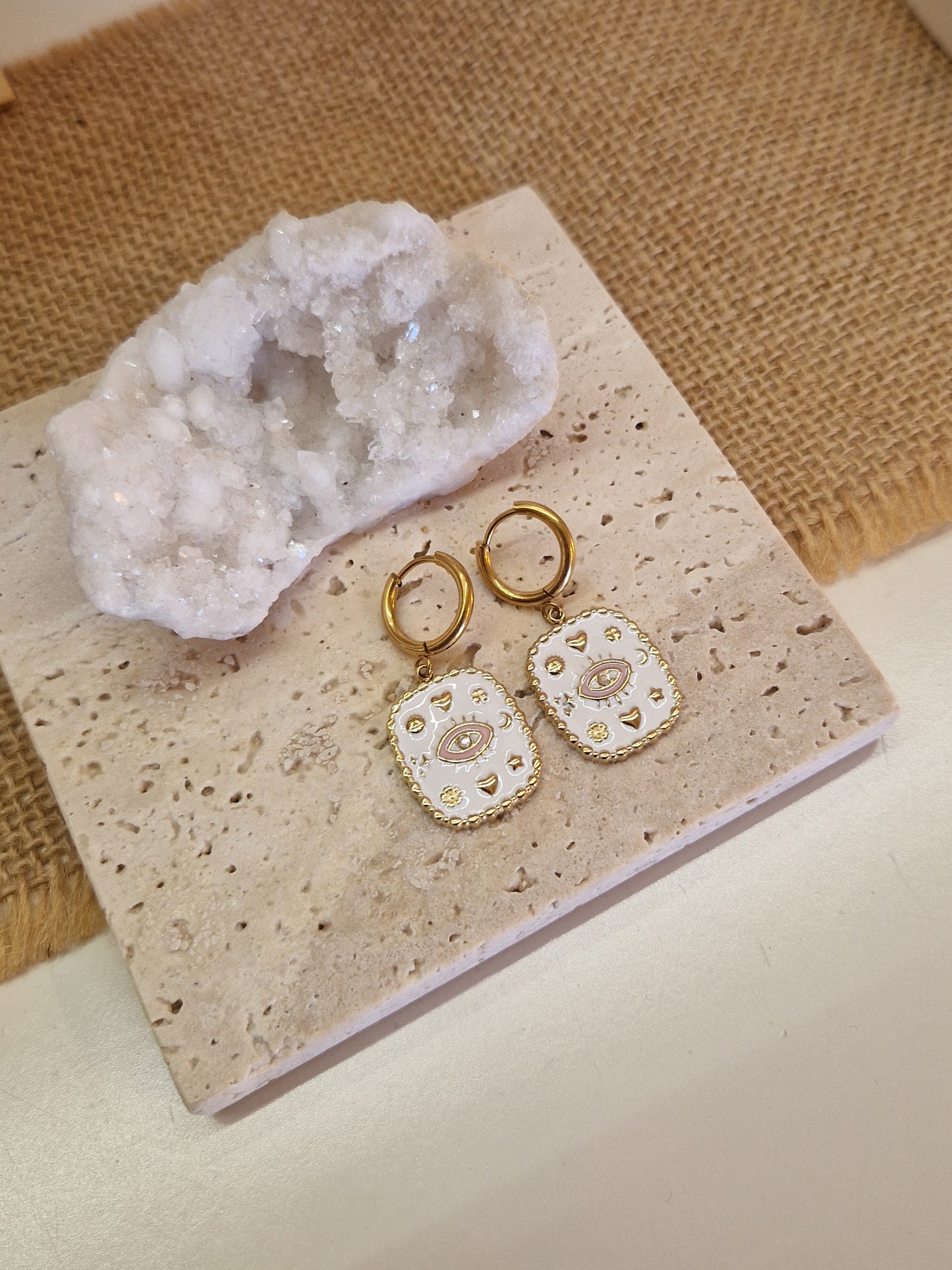 Boucles d'oreilles Protect - Blanc