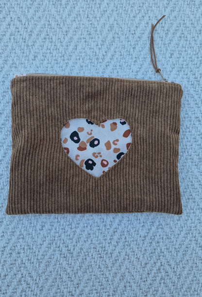 Pochette en velours Coeur