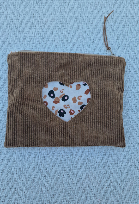 Pochette en velours Coeur