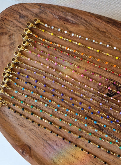 Ras de cou Iris - 14 couleurs - Or et argent
