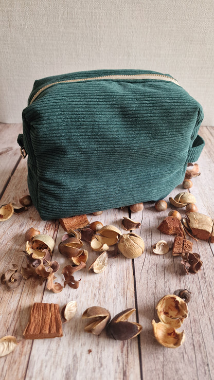 Trousse de toilette XL en velours - 9 couleurs