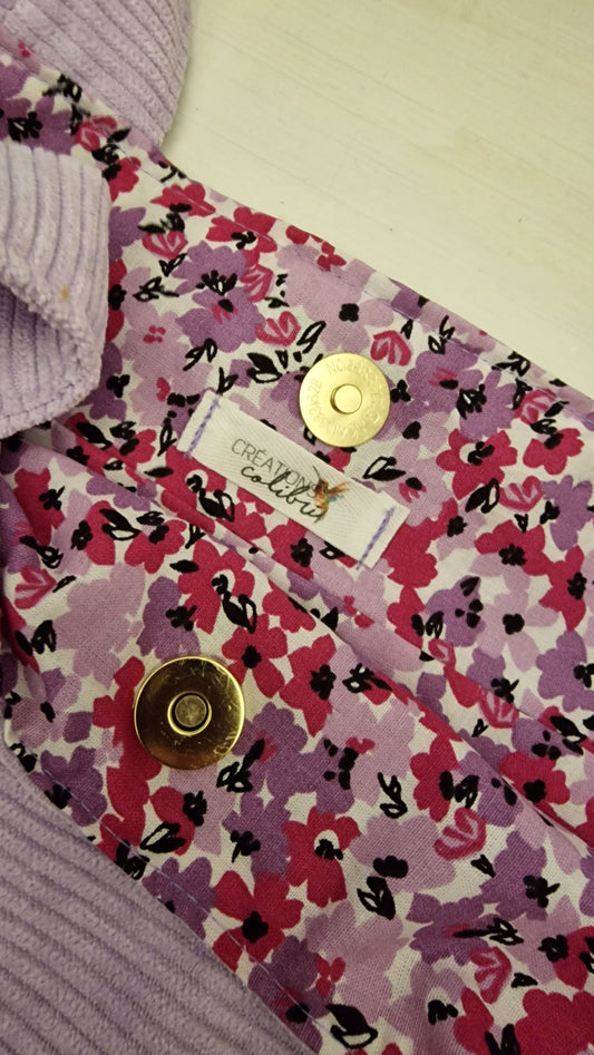 Sac velours lilas