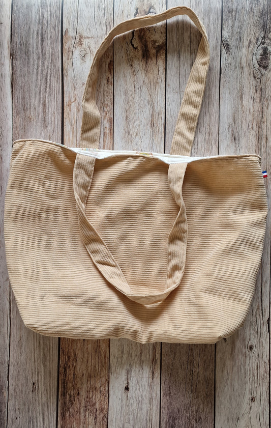 Sac velours beige