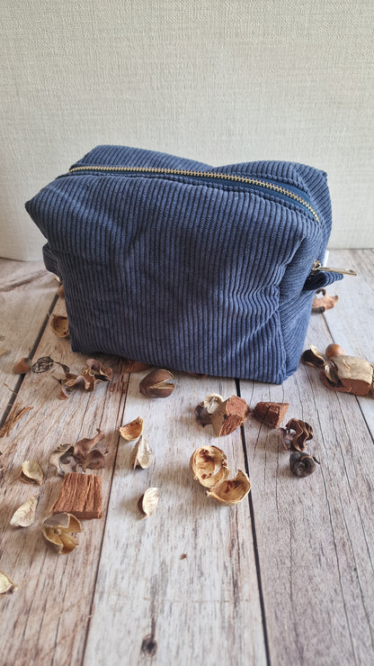 Trousse de toilette XL en velours - 9 couleurs