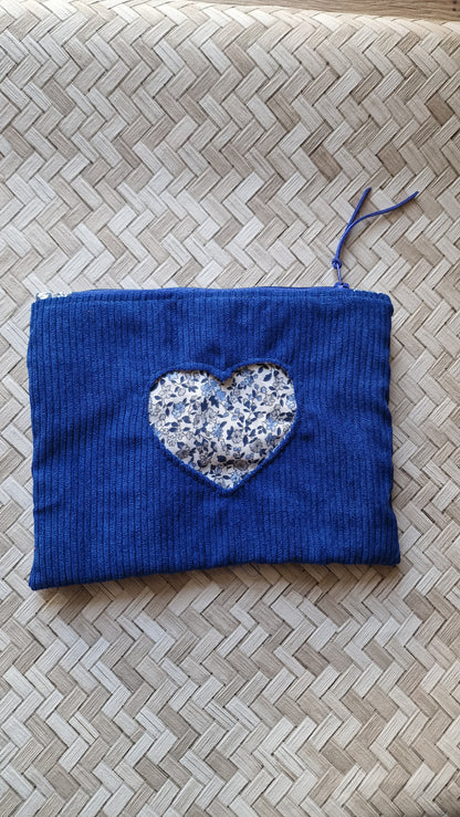 Pochette en velours Coeur