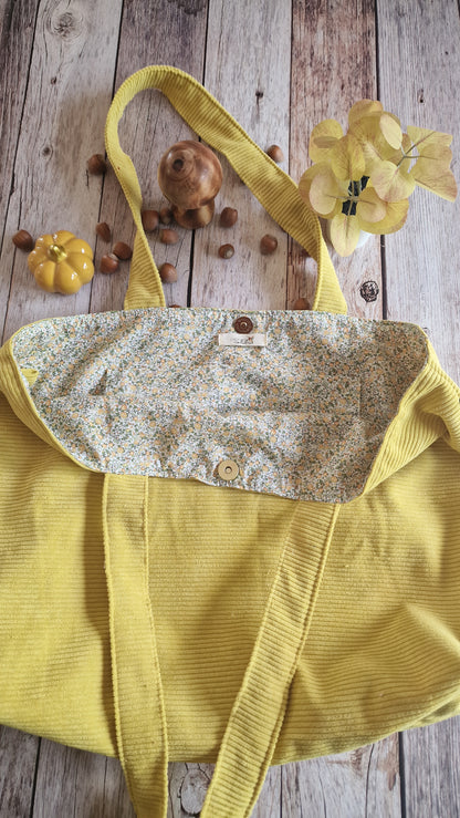 Sac velours jaune