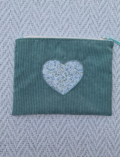 Pochette en velours Coeur
