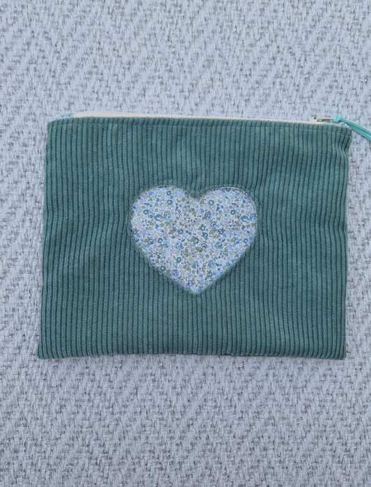 Pochette en velours Coeur