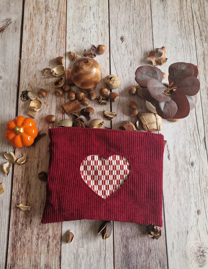Pochette en velours Coeur