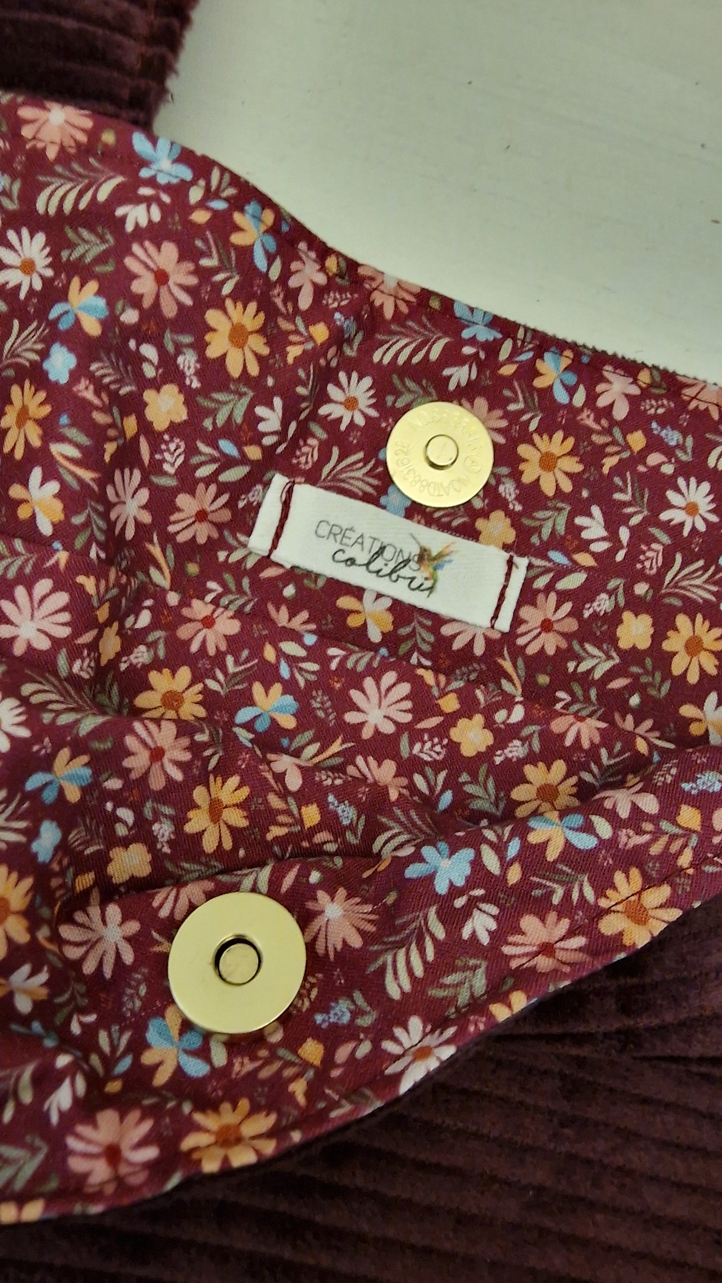 Sac velours aubergine