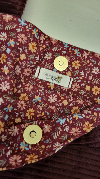 Sac velours aubergine