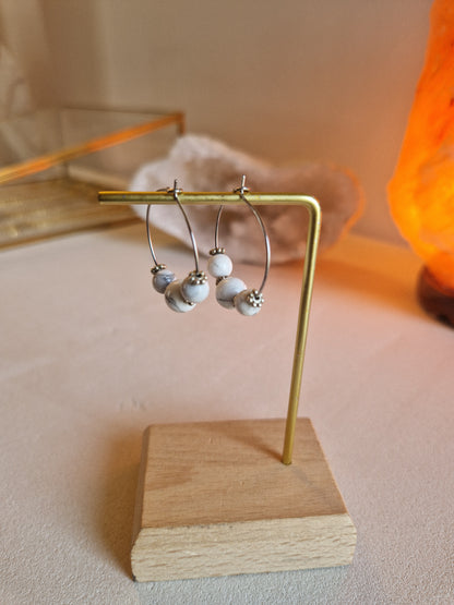 Boucles d'oreilles Eko Howlite