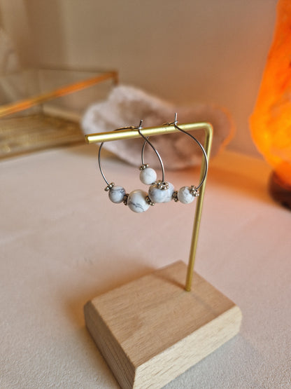 Boucles d'oreilles Eko Howlite