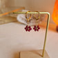 Boucles d'oreilles Fleurs bordeaux