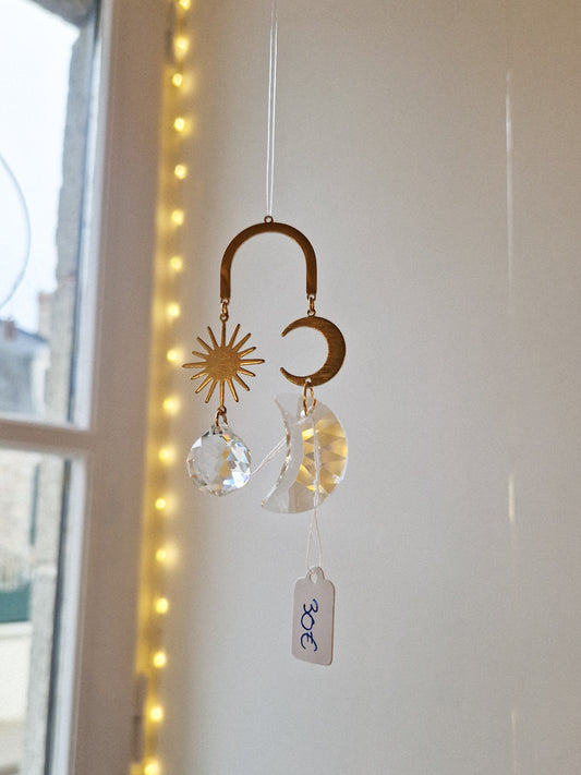 Coiry Attrape-soleil en cristal étoile, lune, soleil, accessoires  d'éclairage, rideau, décoration de jardin de maison 