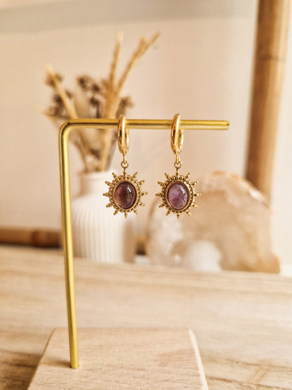 Boucles d'oreilles Artémis Améthyste