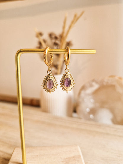 Boucles d'oreilles Ïorana Améthyste