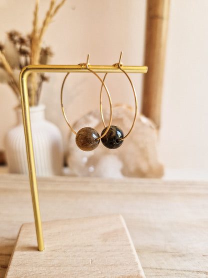 Boucles d'oreilles Fira Œil de Tigre