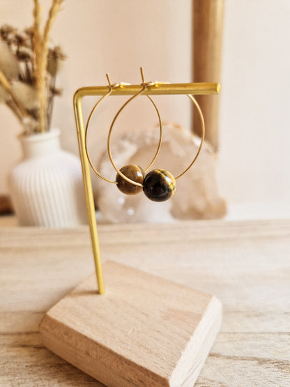Boucles d'oreilles Fira Œil de Tigre