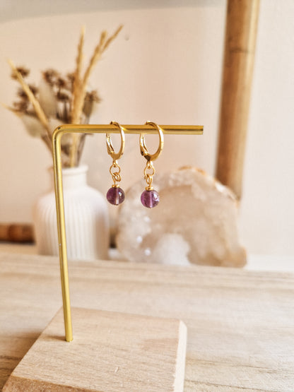 Boucles d'oreilles Elia Améthyste