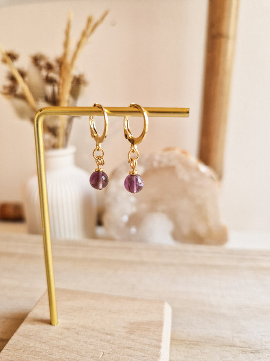 Boucles d'oreilles Elia Améthyste