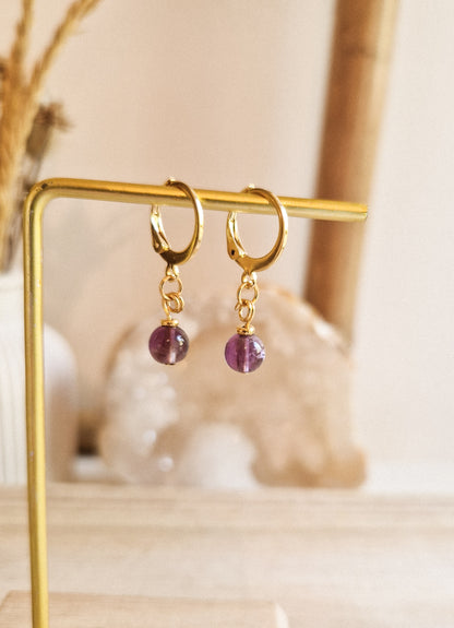 Boucles d'oreilles Elia Améthyste