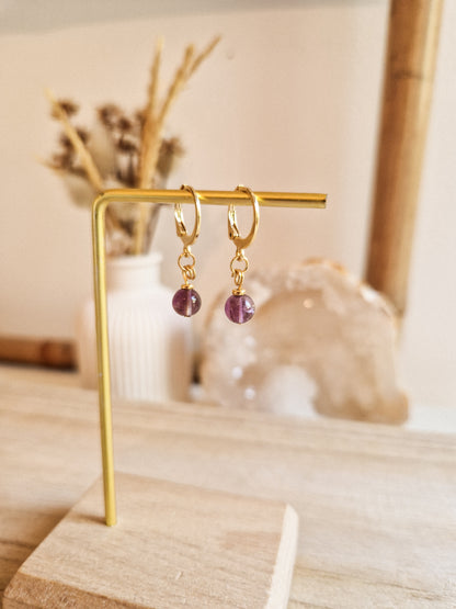 Boucles d'oreilles Elia Améthyste