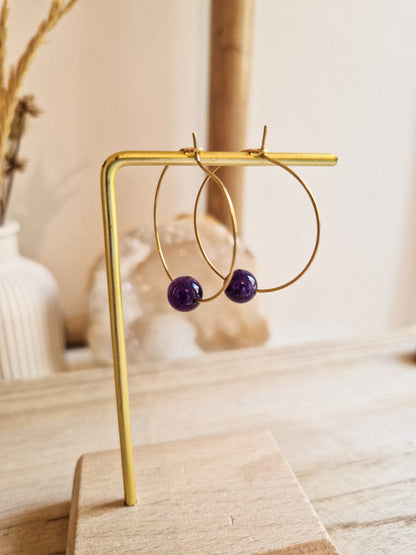 Boucles d'oreilles Fira Améthyste