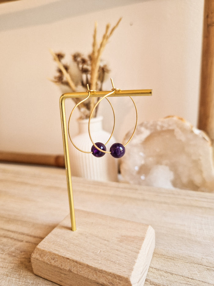 Boucles d'oreilles Fira Améthyste