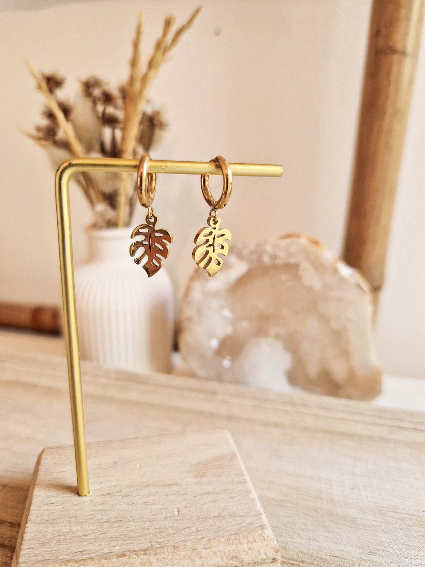 Boucles d'oreilles Monstera