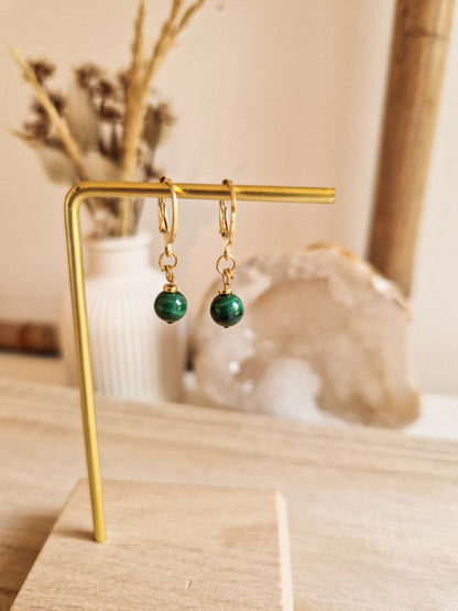 Boucles d'oreilles Elia Malachite