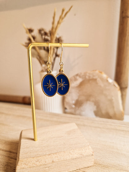 Boucles d'oreilles Etoile du berger Bleu