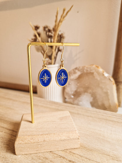 Boucles d'oreilles Etoile du berger Bleu