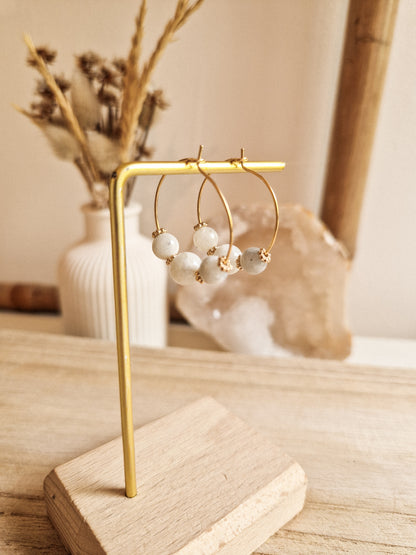 Boucles d'oreilles Eko Pierre de Lune