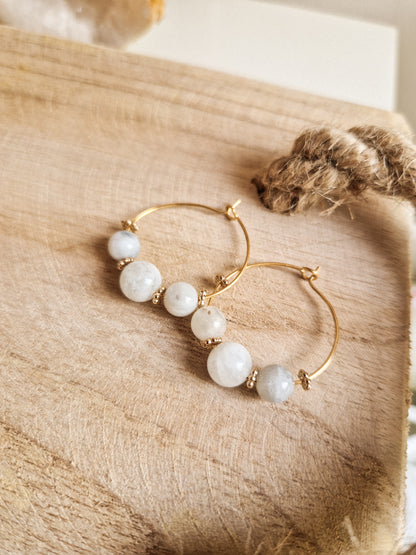 Boucles d'oreilles Eko Pierre de Lune