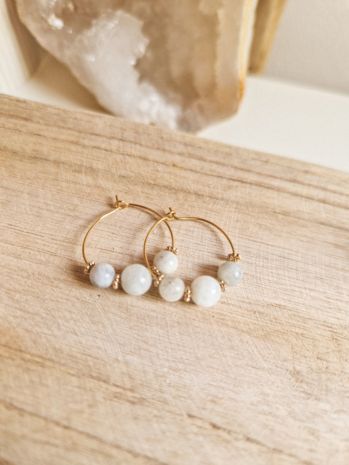 Boucles d'oreilles Eko Pierre de Lune